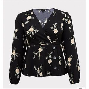 Torrid Black Floral Top